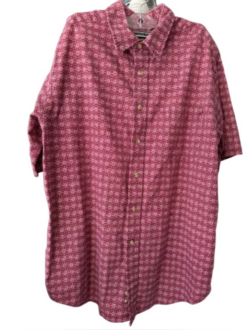 David Taylor Rose-Pink Geometric Short-Sleeve Button-Down Shirt